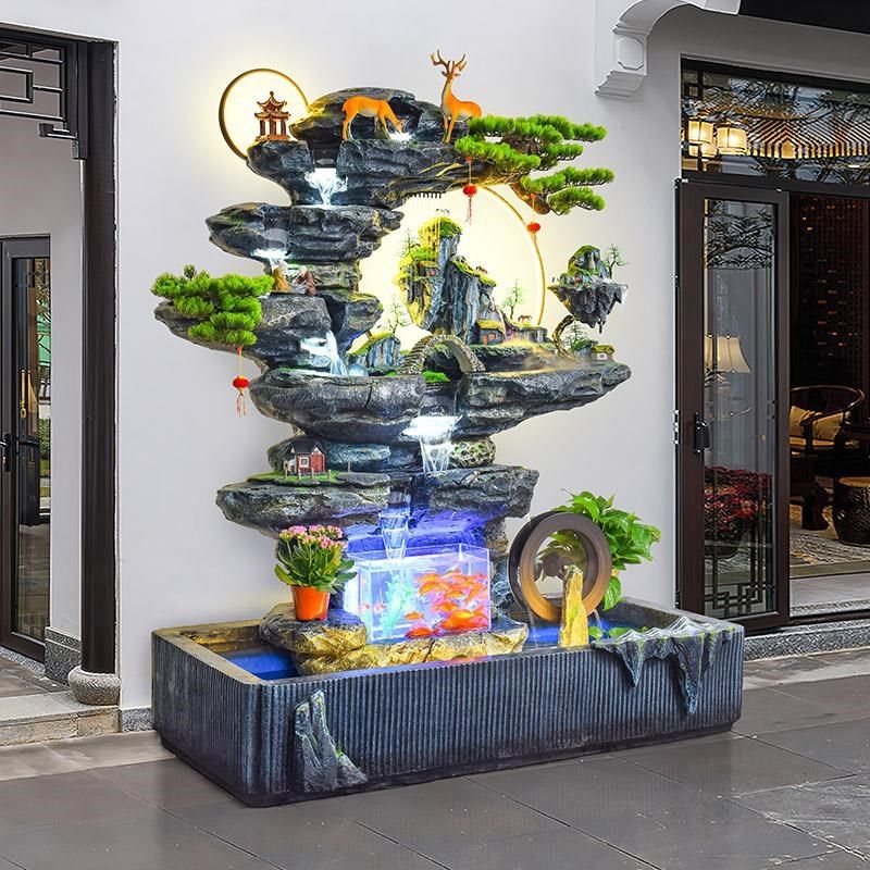 庭院花园装饰假山鱼池缸造景流水喷泉摆件L循环水招财客厅落地大
