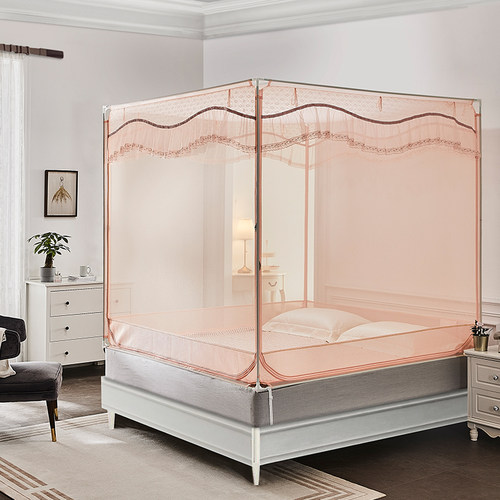 全棉蚊帐防摔g儿童宝宝全封闭蒙古包免安装支架固定加密加厚家用