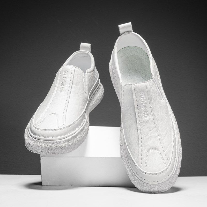 男鞋2024新款潮流懒人休闲皮鞋豆豆鞋一脚蹬O板鞋春夏季开车小白,流行男鞋,单鞋,淘宝优惠券,粉丝福利购,淘宝优惠卷