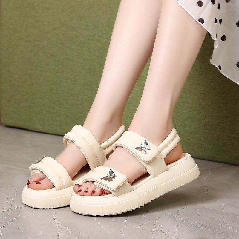 2025新d款夏季外穿凉鞋女款时尚百搭软底轻便简约平底运动休闲沙,女鞋,休闲凉鞋,淘宝优惠券,粉丝福利购,淘宝优惠卷