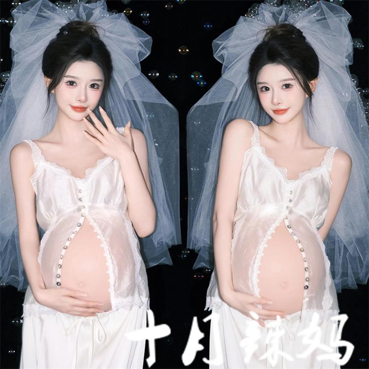 孕妇照主题照相馆新款法q式高级感简约风小清新孕妈咪大肚照摄影