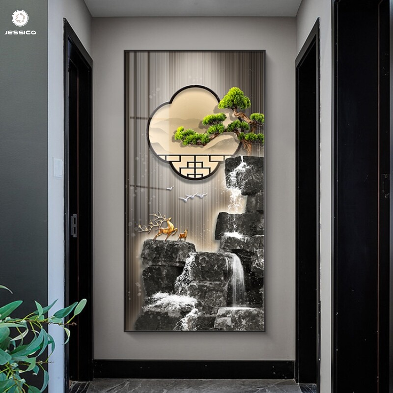 入户玄关装饰画玄幻背景墙大厅墙面走廊尽头过道壁U画大气风景挂