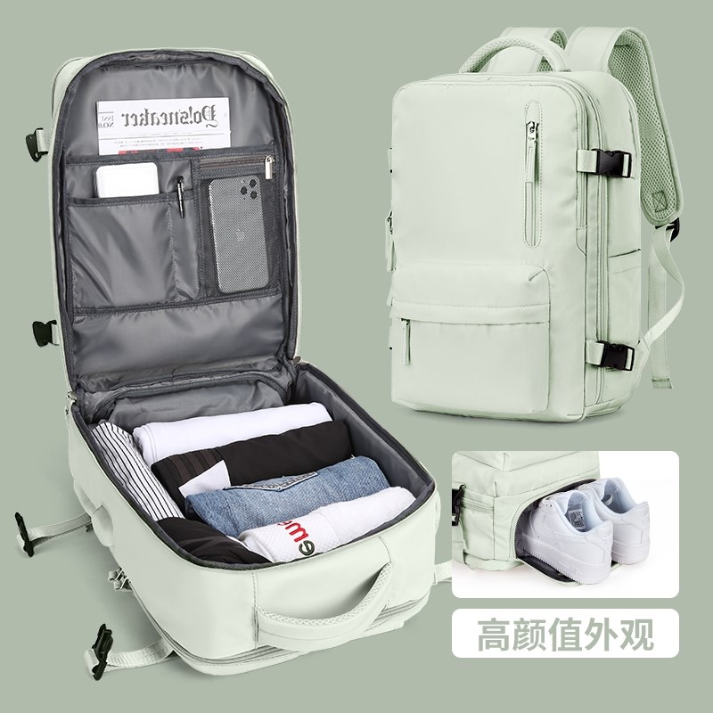 旅行双肩背包女士外出短途旅游包大容量大学生电脑书包.出差行李图片