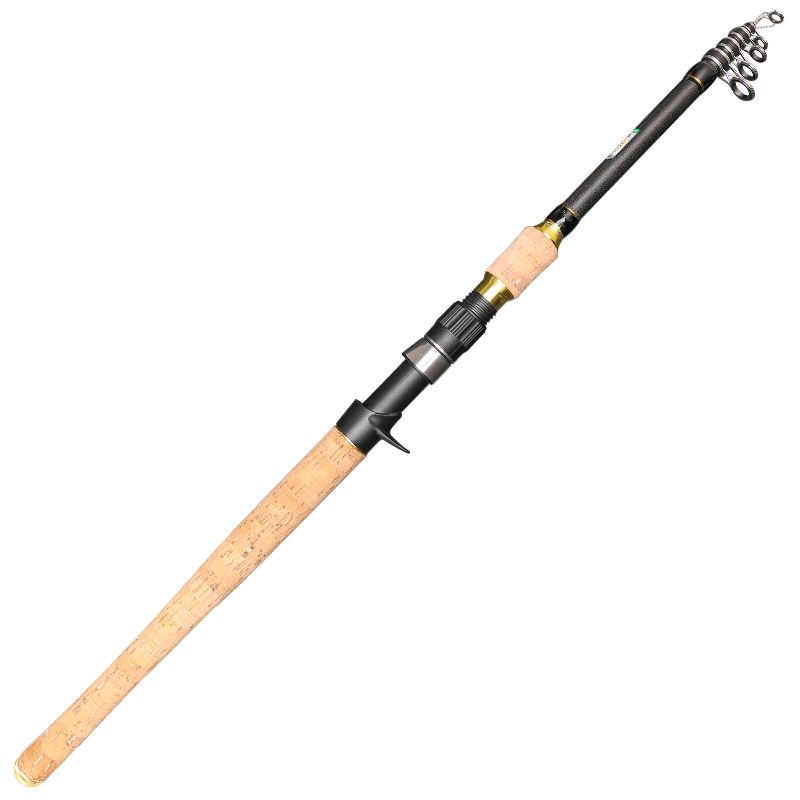 伸缩路亚雷强XH硬调锚竿2.1-3米碳素短节便携枪直W柄船钓超硬海竿