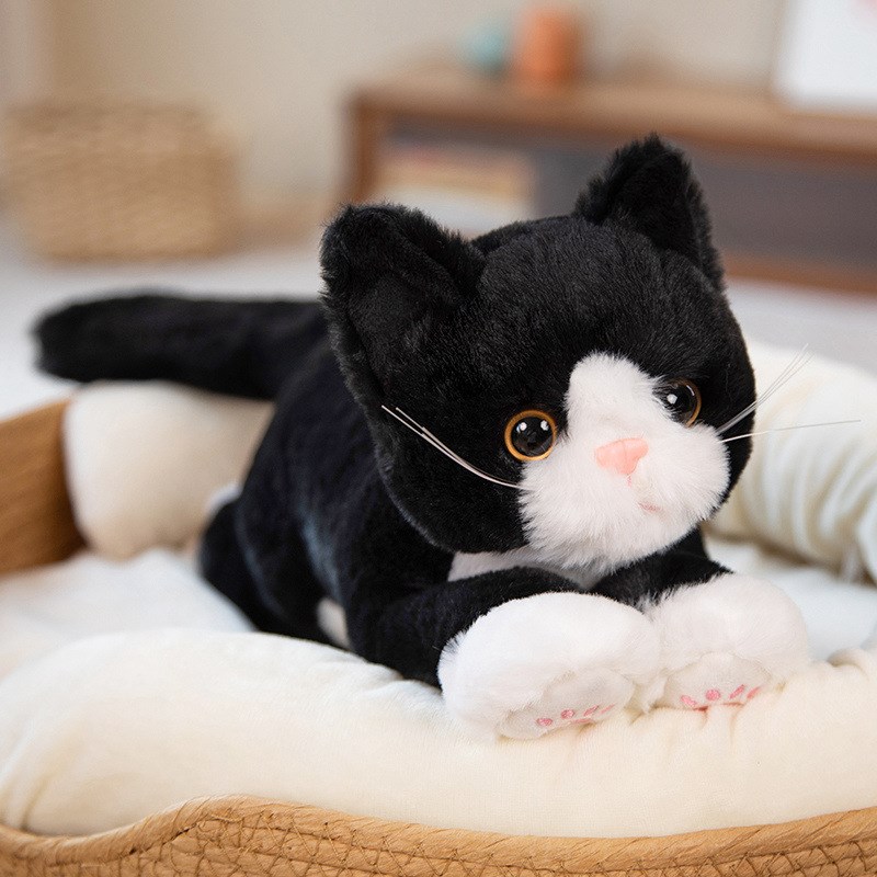 奶牛猫玩偶卡通猫咪公仔儿童w床上睡觉陪伴抱枕毛绒玩具玩偶娃娃