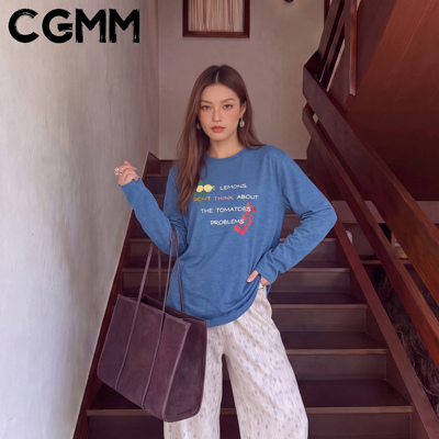 CGMM橱柜密码印花长袖T恤女