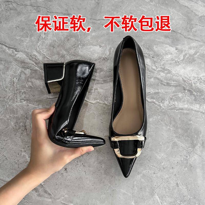 新品黑色厚底乐福鞋女2026新款百搭鞋子英伦风系带小皮鞋粗跟单鞋