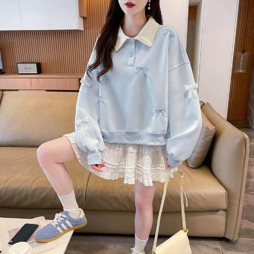 推荐13少女12岁大童甜美上衣女秋季薄款长袖卫衣15初中学生洋气打