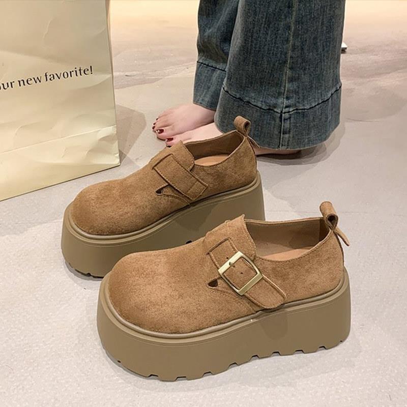 新品6CM内增高尖头中筒裤管靴女秋冬新款短靴瘦腿坡跟皮带扣骑士