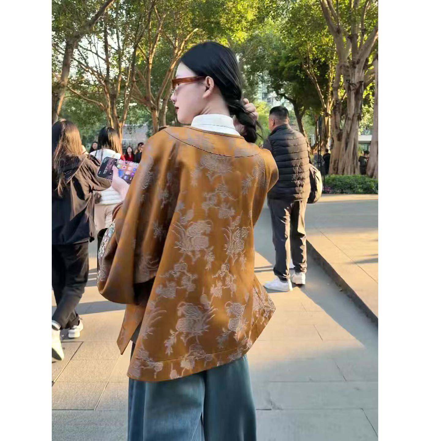 新品复古民族风时尚套装女2026春季新款优雅贵气盘扣外套+阔腿牛