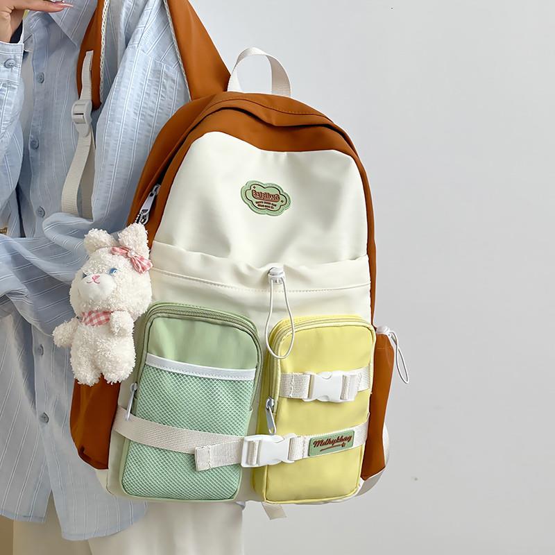 新品韩版ins风高颜值轻便书包女简约轻薄双肩包初中生大学生电脑