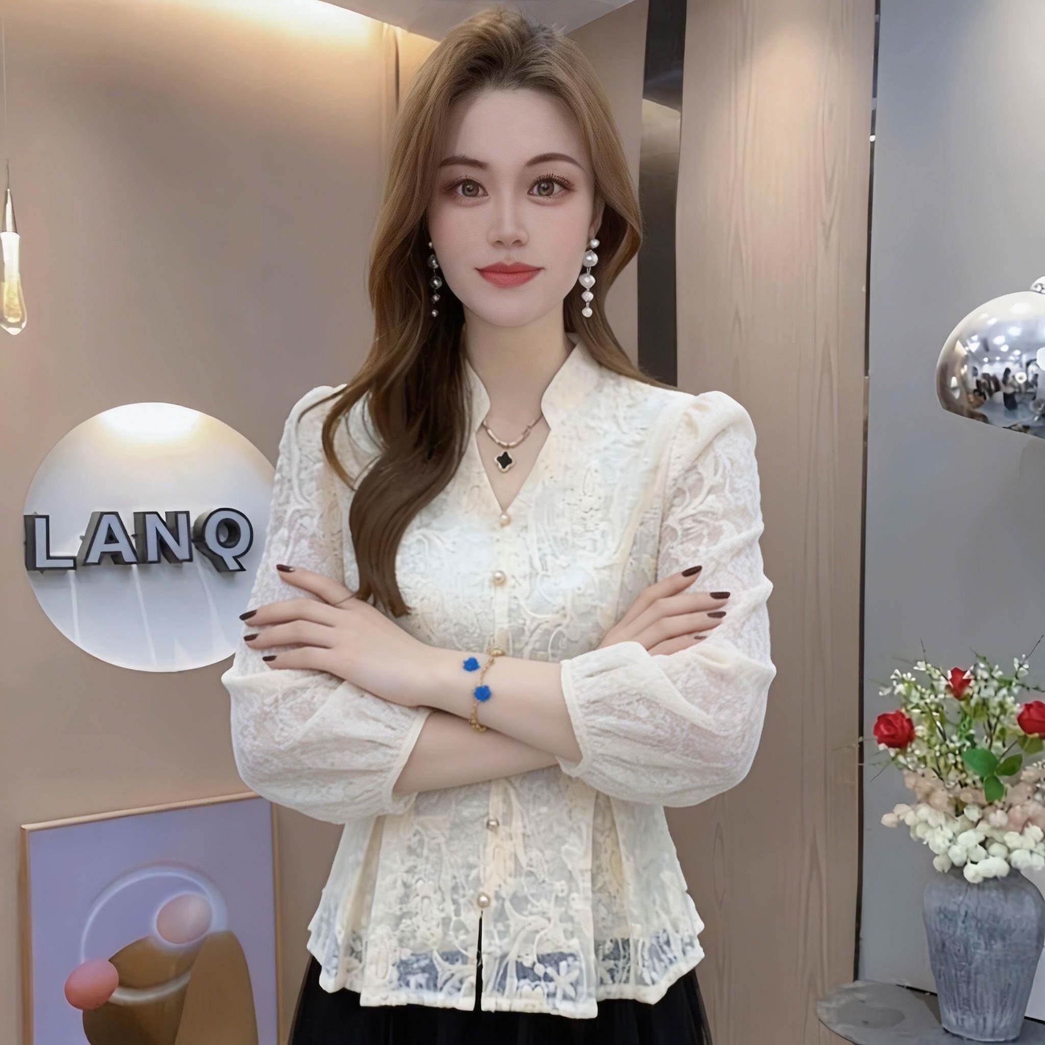 新品法式长袖轻奢衬衫女秋季新款设计感收腰显瘦上衣甜美减龄洋气