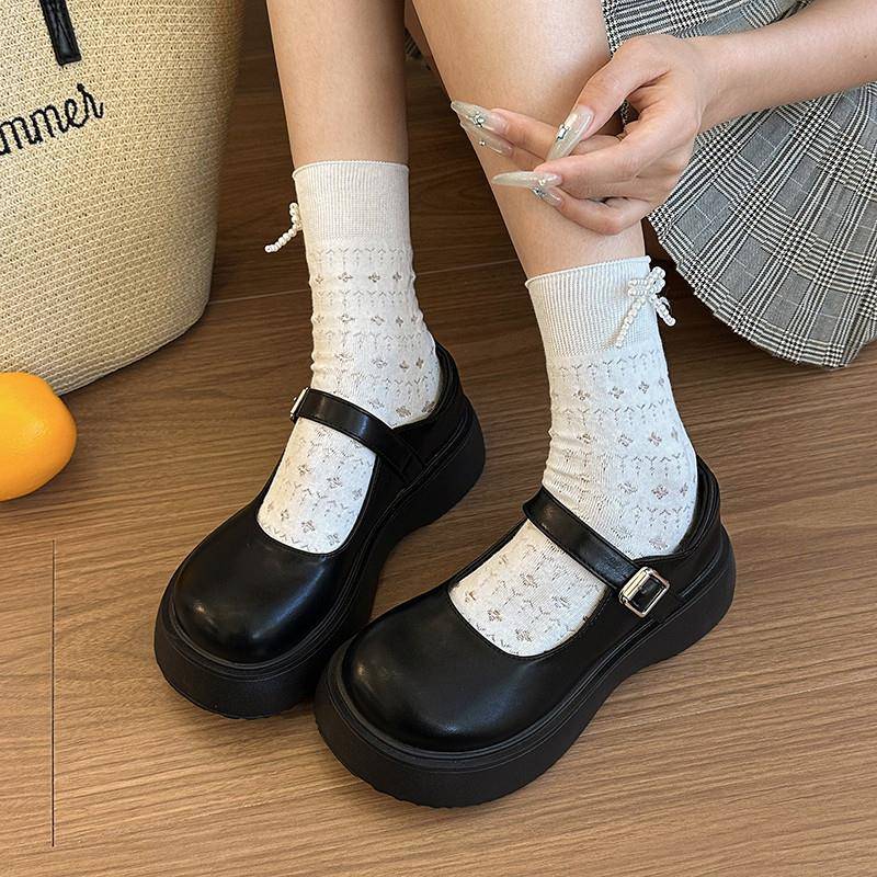 新品厚底玛丽珍小皮鞋女2026新款夏季英伦风日系jk百搭大头配裙子