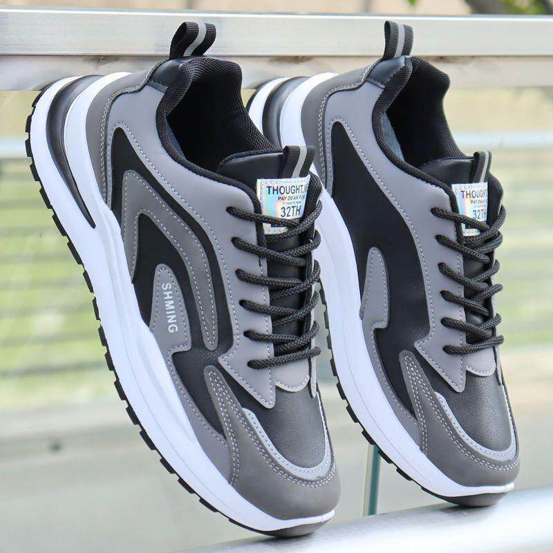 新品春季跑步男鞋男款网面网鞋防臭透气休闲鞋子百搭男士运动老爹