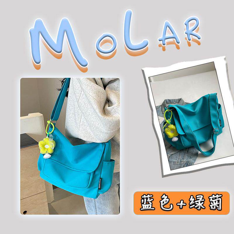 新品帆布包包女大学生上课斜挎通勤包休闲韩版百搭单肩包2025新款