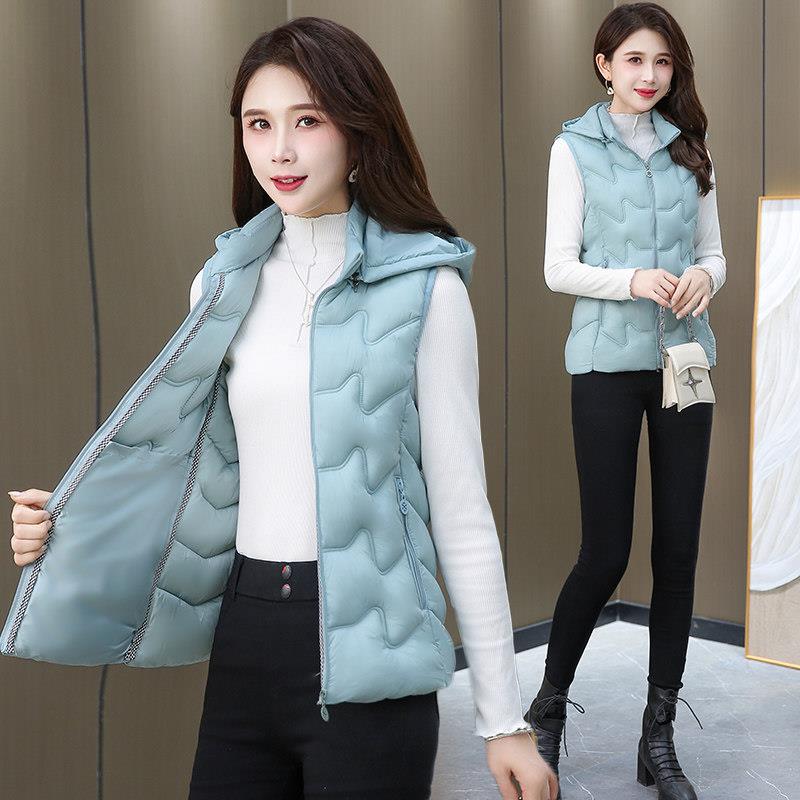 新品2026冬季新款棉衣女短款马夹修身大码外穿红色加厚棉服秋冬坎