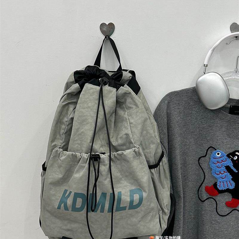 新品登山包双肩包男女款羽毛球包山系户外运动旅游轻便抽绳背包束