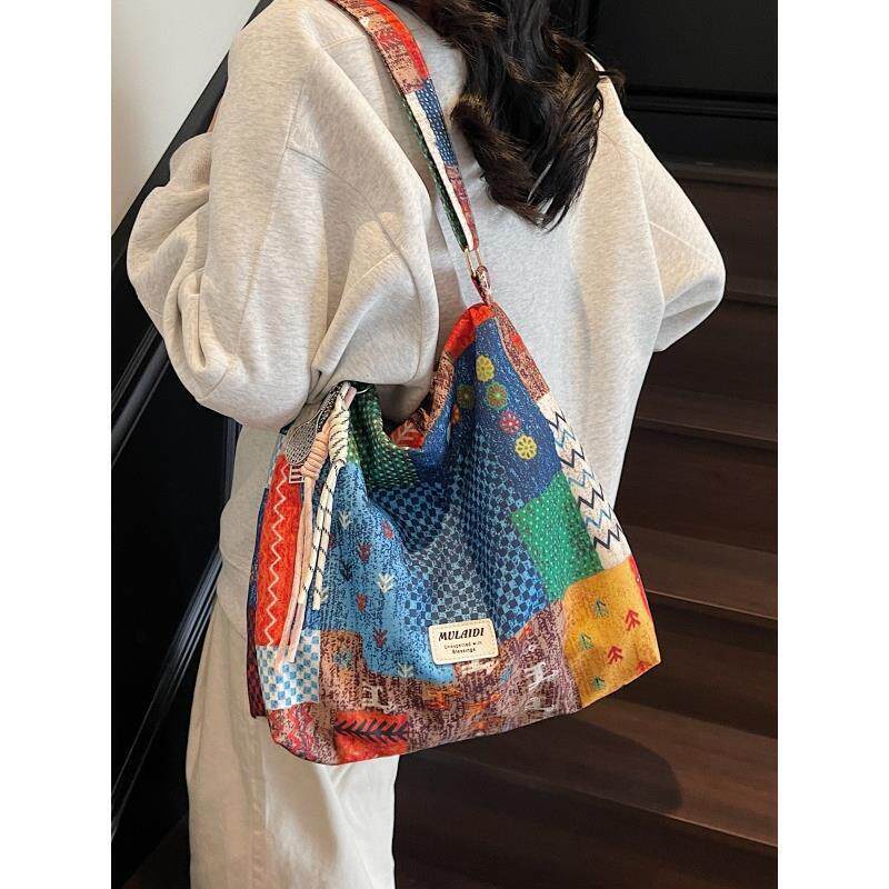 新品轻便帆布包包大容量女单肩斜跨包大学生上课书包休闲百搭日系