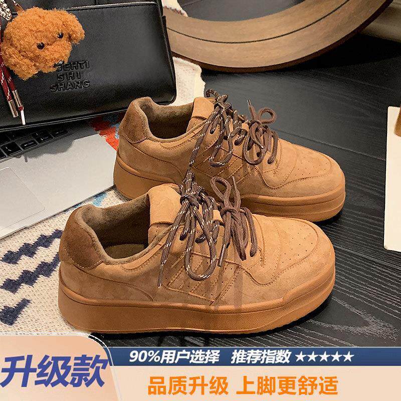 新品真皮厚底小白鞋女2025