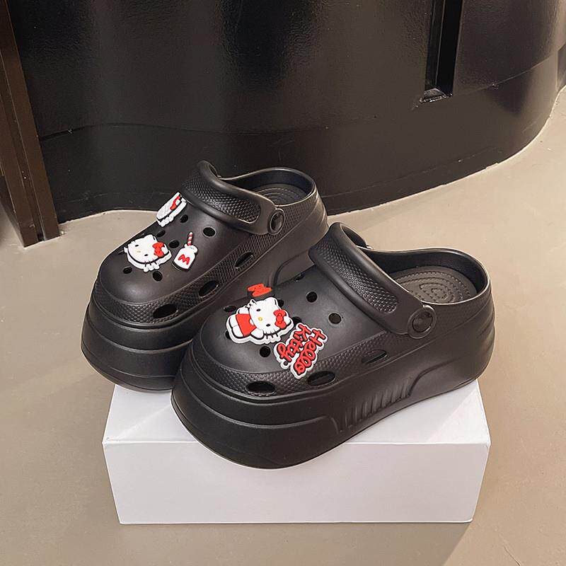 新品主婚纱神器洞洞鞋包头松糕厚底增高婚鞋女不累脚踩屎感婚礼伴