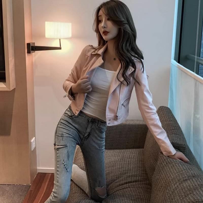 新品小皮衣外套女春秋季新款韩版设计感修身显瘦小个子短款机车服
