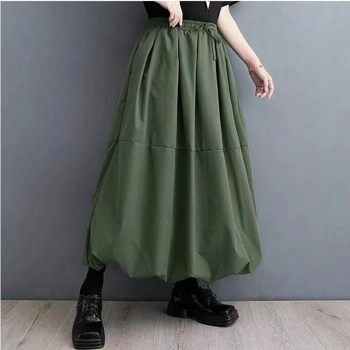 新品秋冬新款女装大码半身裙200斤宽松A字裙子高腰松紧蓬蓬裙灯笼