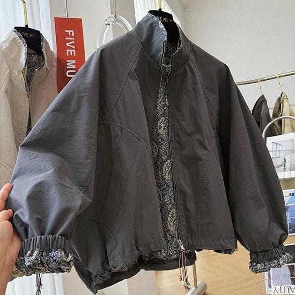 新品2026新款今年流行爆款复古立领工装外套女春装巨好看短款夹克