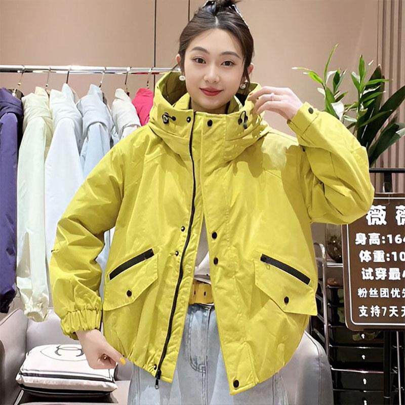新品时尚连帽百搭夹克外套女装2026春秋季新款宽松休闲韩版气质冲