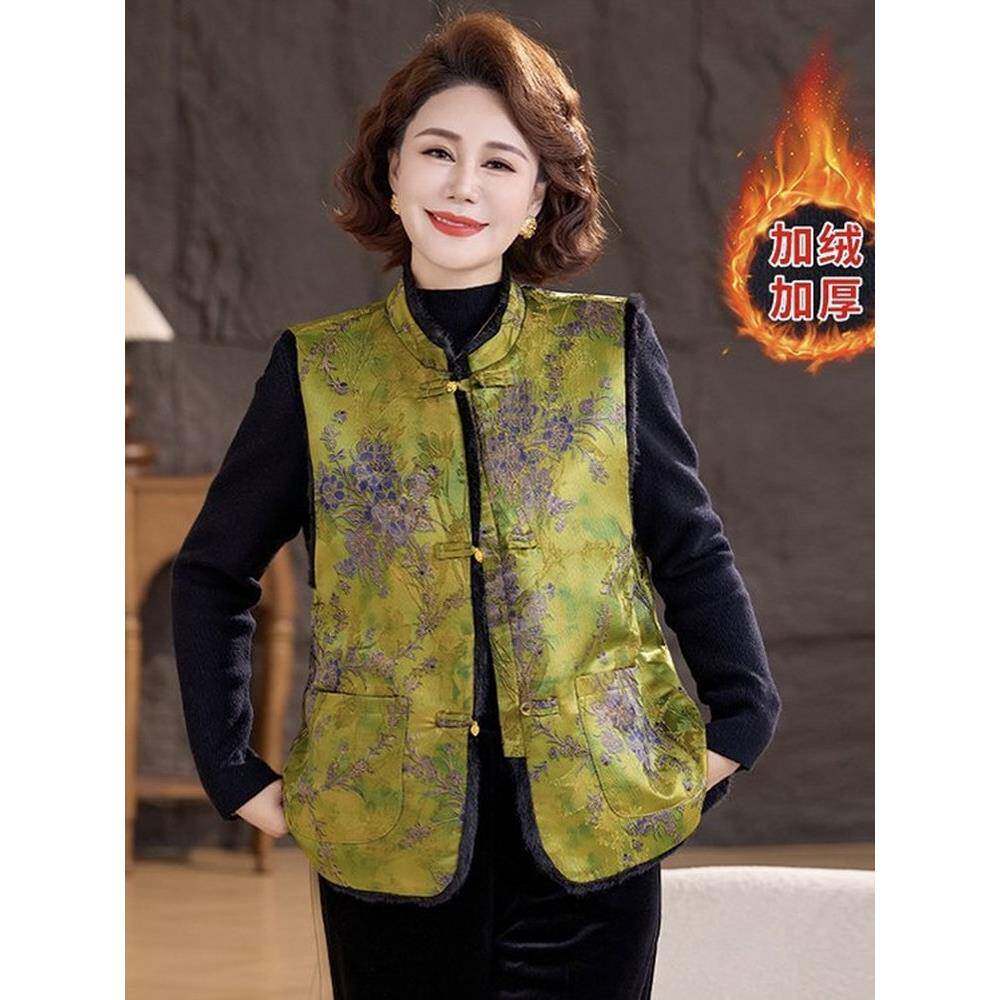 新品2026新款中老年女装妈妈秋冬加绒加厚马甲背心坎肩外套保暖上