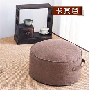 棉麻榻榻米垫子家用茶道坐垫坐墩可拆洗布艺加厚圆形加厚蒲团田园