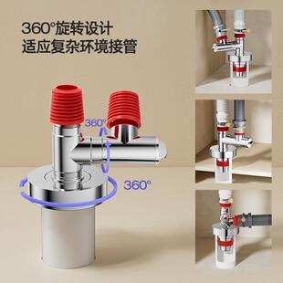 阳台防臭下水管道三通拖地机净水洗衣机脸台柜厨房排水管地漏接头