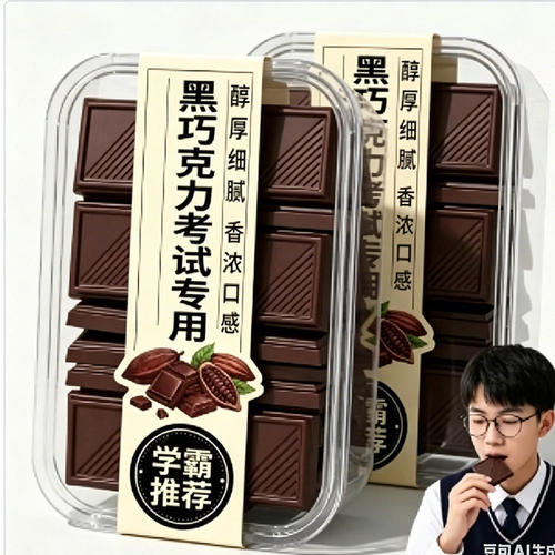 考试专用无糖纯可可脂黑巧克力