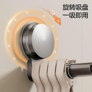 枪灰色吸盘衣架收纳神器家用阳台伸缩免打孔无痕挂衣架子墙上壁挂