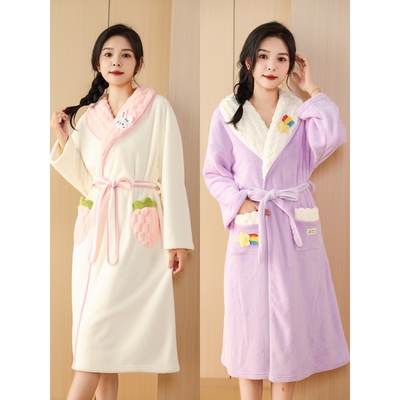 冬季女款浴巾浴袍可穿式速干吸水秋冬款2025新款洗澡大人游泳裹巾