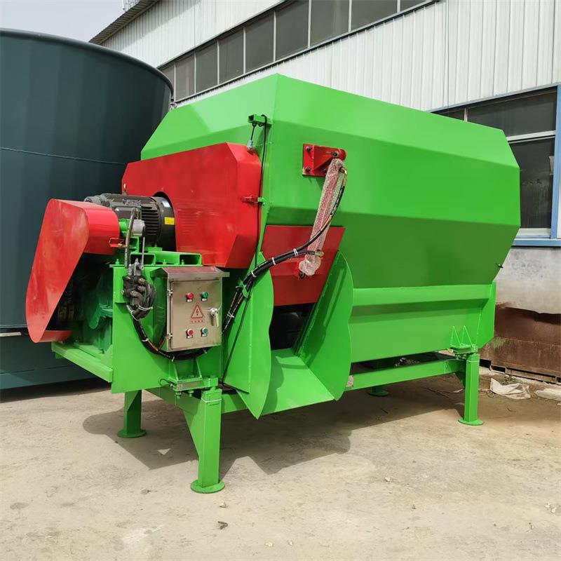 固定式卧式全混合日粮制备机秸秆利用加工设备青贮揉丝饲料搅拌