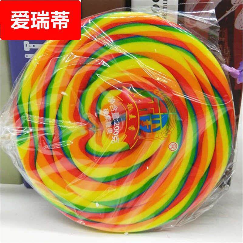 新日期特大号零食稻麦香超大五彩棒棒糖节日儿童六一糖果礼物彩虹