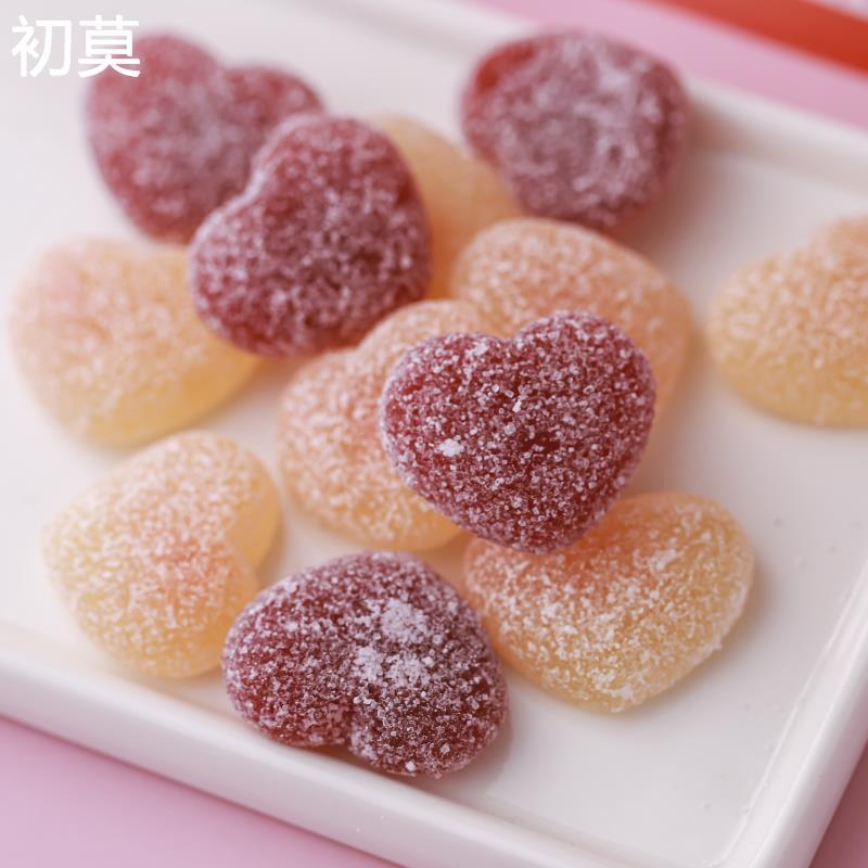 Pure心形果汁夹心软糖果葡萄柠檬紫提女友零食儿童年货节生日礼物