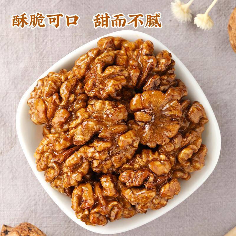 琥珀核桃仁官方旗舰店罐装蜂蜜焦糖味坚果炒货酥脆山核桃2024新货