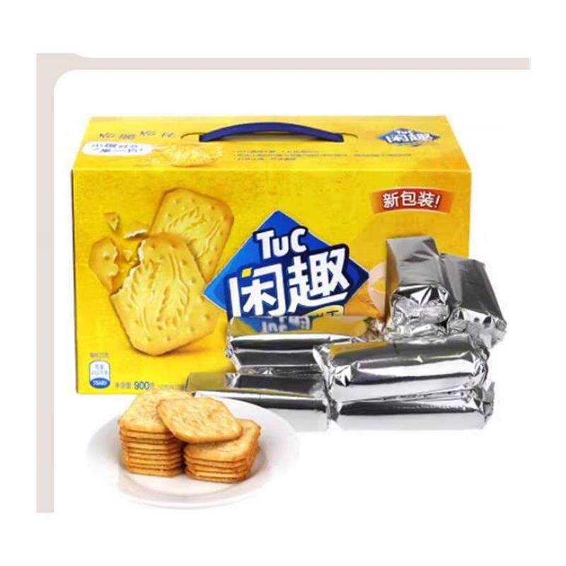 闲趣清咸薄脆饼干原味10包