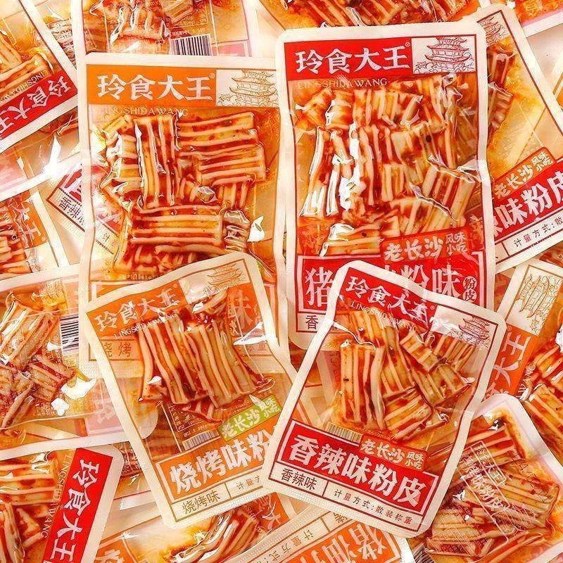 玲食大王粉皮湖南特产麻辣小吃凉皮辣条追剧辣味小零食猪油拌粉