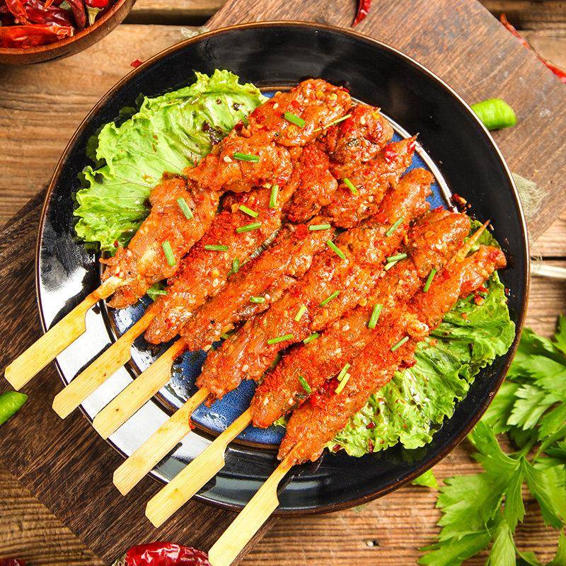 新品骨肉相连肉串油炸烧烤食材铁板小吃炸串商用里脊肉片冷冻半成