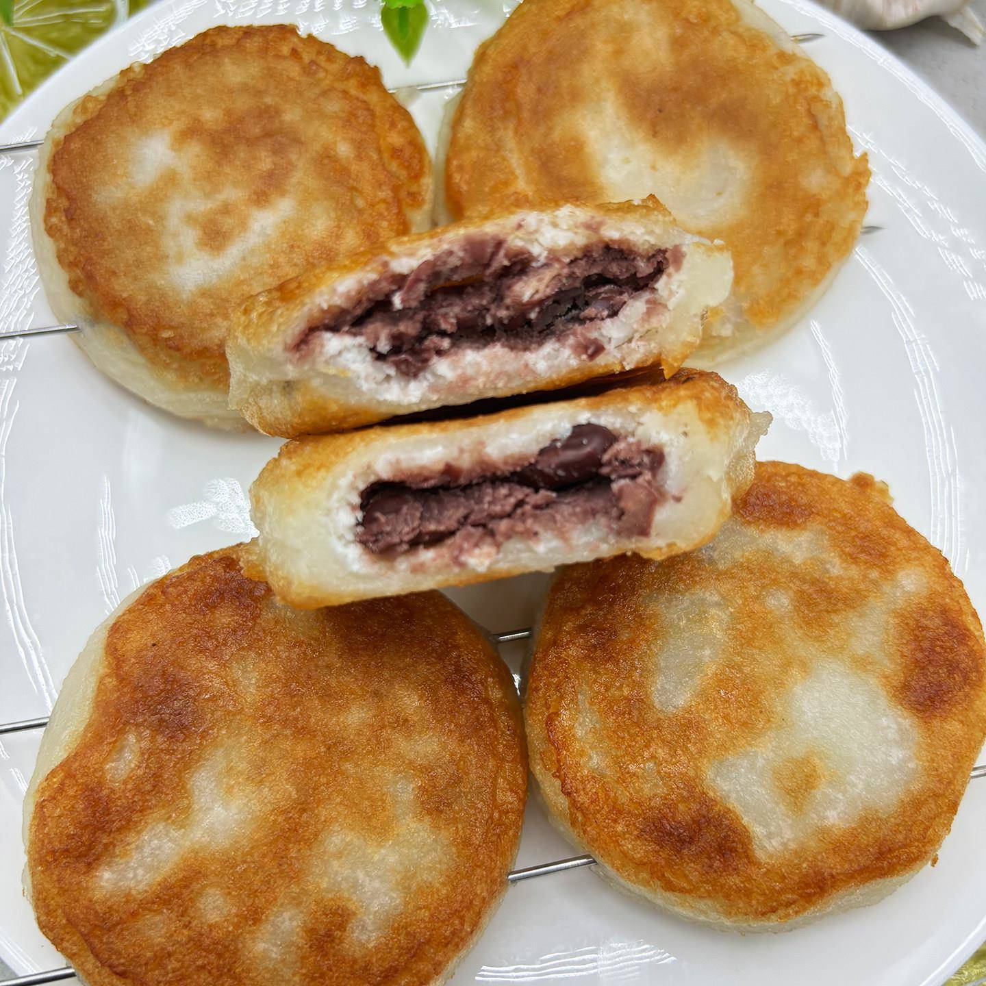 新品东北粘火勺串商用半成品红豆馅糯米饼串粘豆包烧烤油炸煎食材