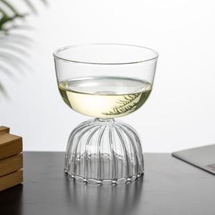 高硼硅玻璃杯创意红酒杯家用甜品冰激凌碗手工耐热水杯高脚香槟杯