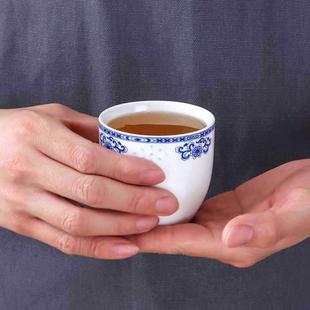 陶瓷商用茶杯酒店摆台描金杯子早茶楼杯子餐厅饭店家用 5个装