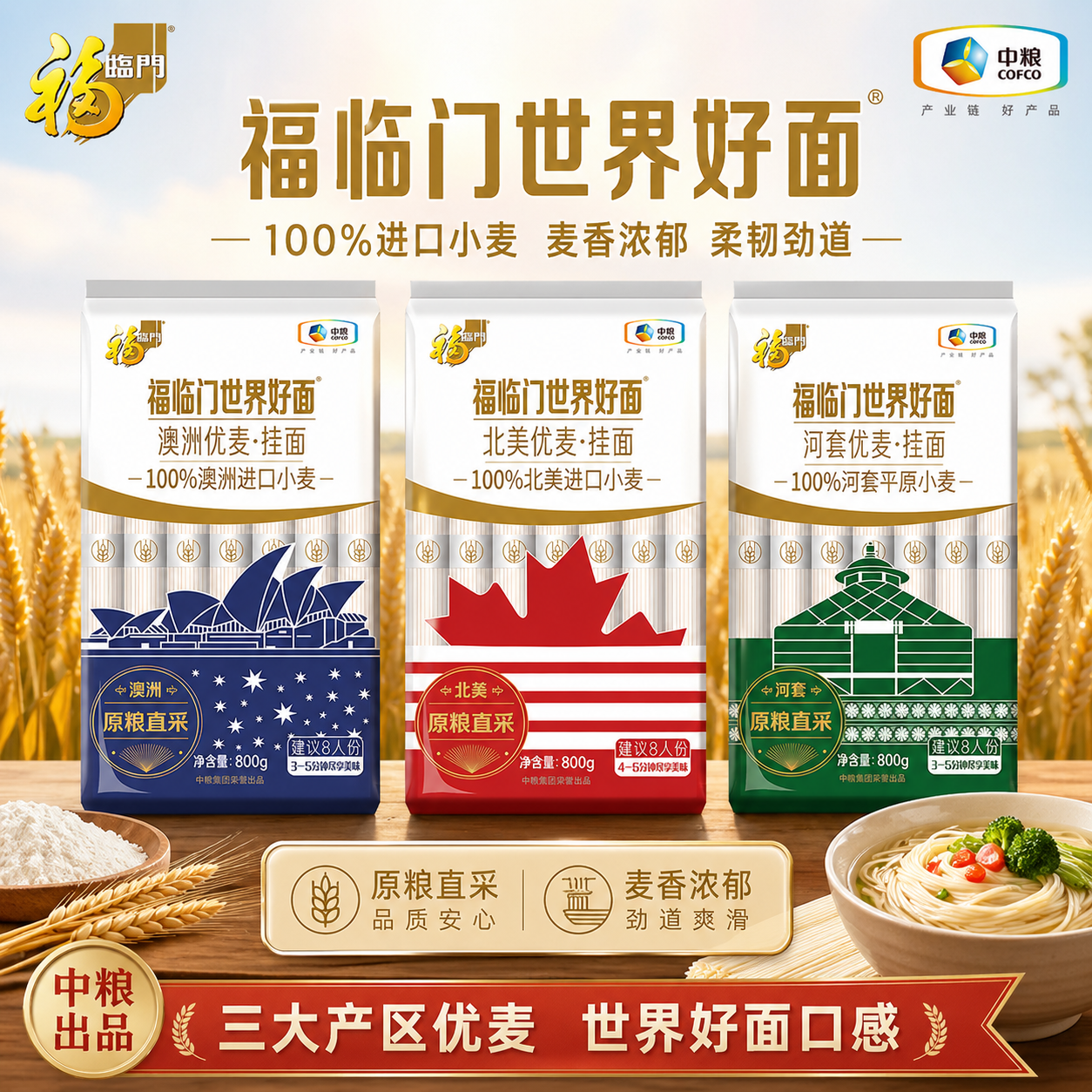 福临门挂面世界好面条原味炒面拌面高筋原味挂面早餐速食筋道爽滑