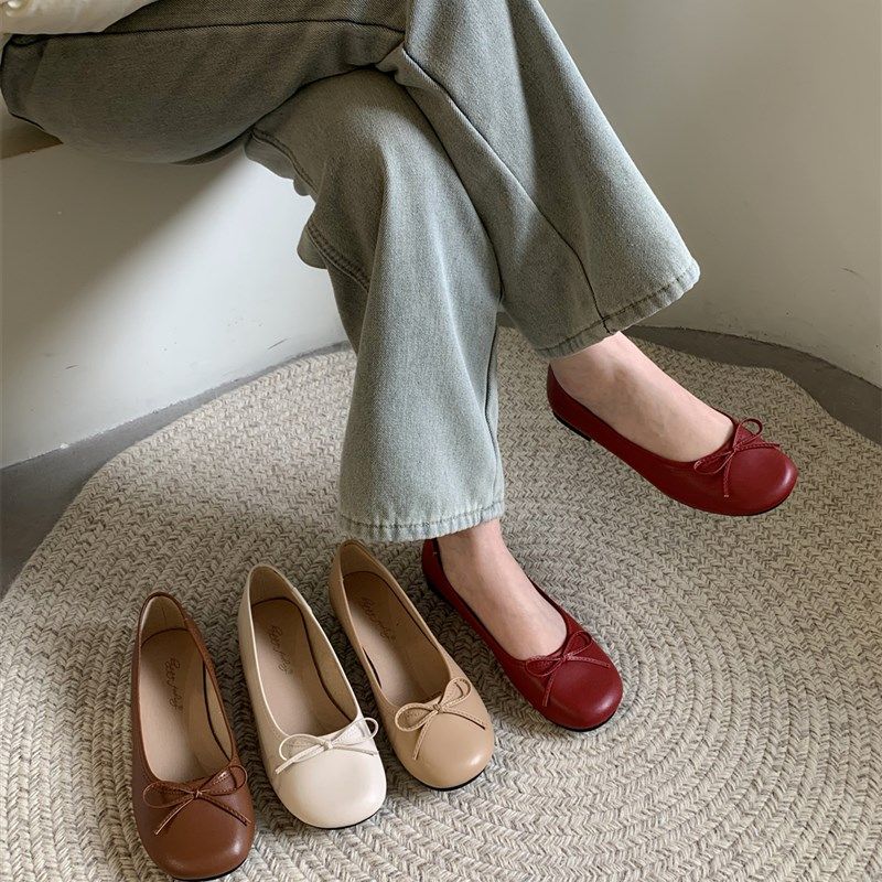 平底单鞋子春秋新款法式晚风不A累脚软底豆豆晚晚鞋船鞋一脚蹬女,女鞋,浅口单鞋,淘宝优惠券,粉丝福利购,淘宝优惠卷