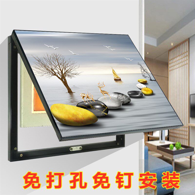 铝合金电表箱装饰画遮挡电闸电盒子配电箱双层上R翻盖式外框超薄
