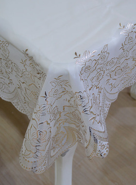 欧式桌布防水防烫防油免洗pvcA餐桌布台布桌垫塑料茶几垫布长方形