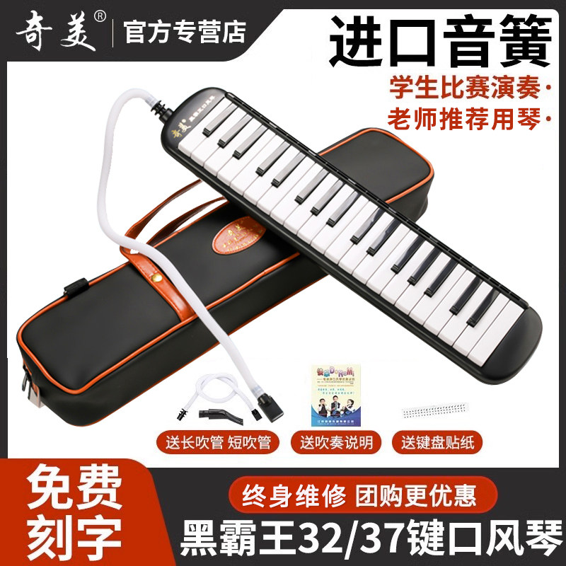 奇美黑霸王口风琴37键3r2键儿童初学者学生用教学专业演奏级口吹
