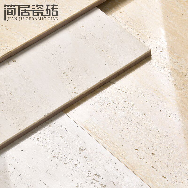 高级感简b约黄洞石瓷砖酒店大堂客厅卫生间餐厅背景墙墙砖750*150